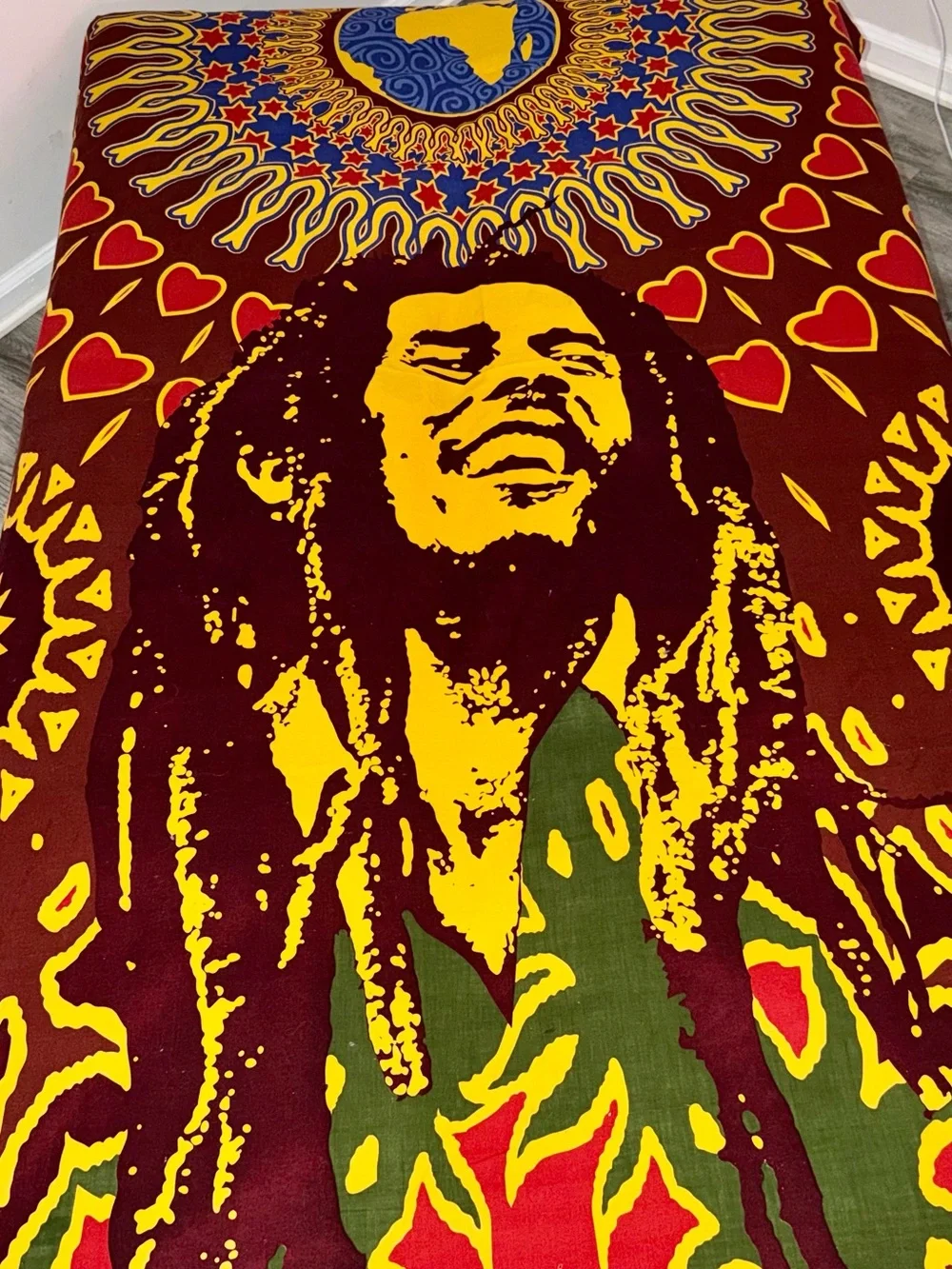 Sunburst Wall Tapestry in Yellow and Blue